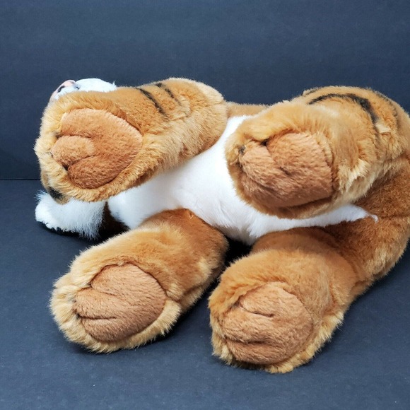 Aurora Miyoni Realistic Tiger Cub 13" Plush Animal Sitting Jungle Cat Wild Real - Picture 8 of 9